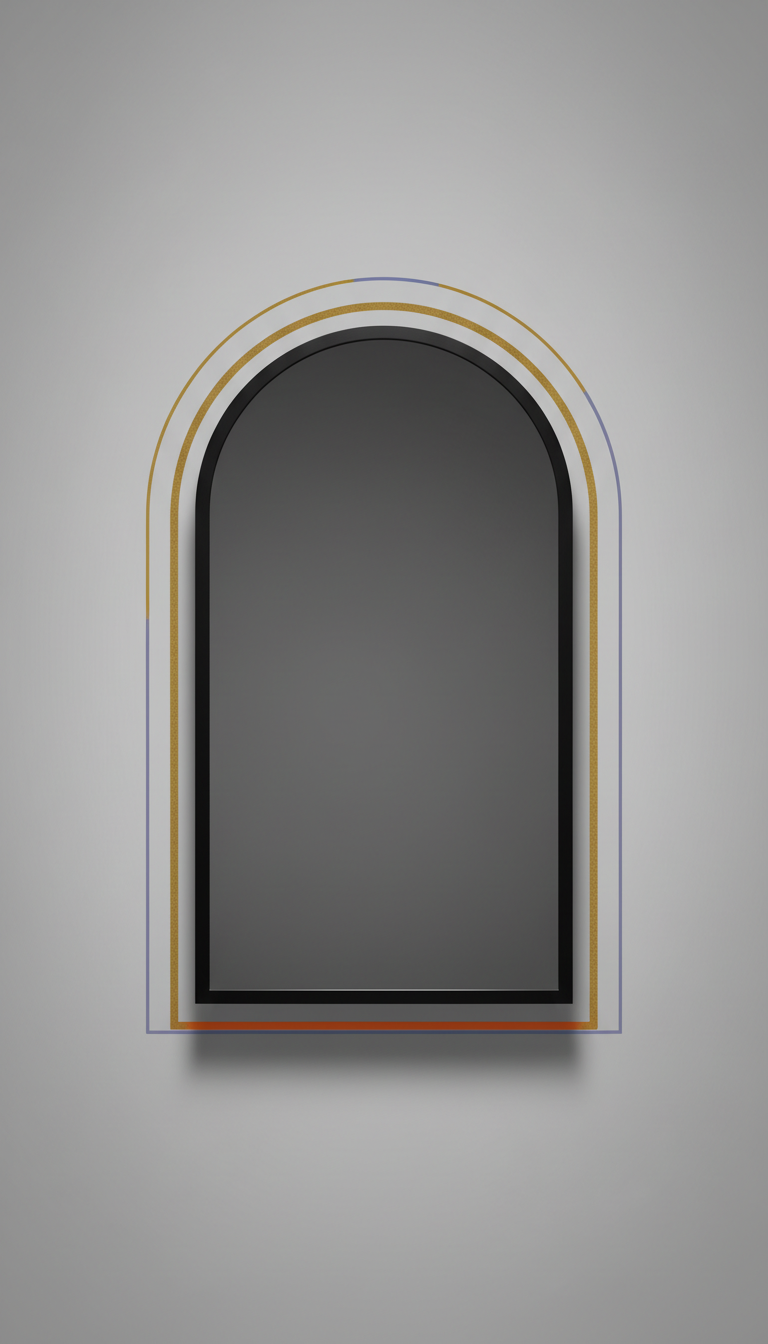 Arch Mirror With Charcoal Black Frame