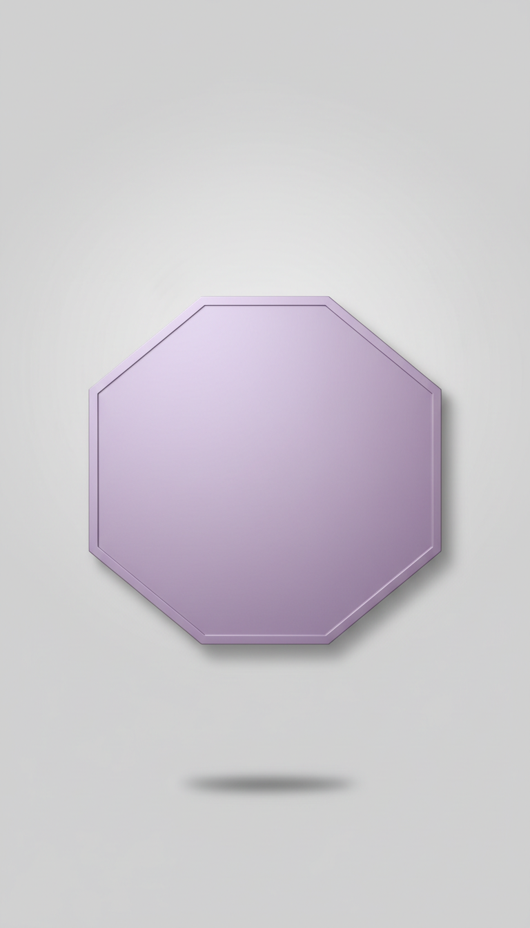 Hex Mirror With Electric Lilac Frame