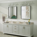 Aevar Tempered Glass and Aluminum Alloy Framed French Cleat Mounted Wall Mirror
