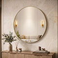 Aluminum Frame Round Wall Mirror, Modern Circle Mirror for Bathroom Vanity, Entryway, Living Room