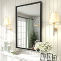 Amara Tempered Glass and Aluminum Alloy Framed French Cleat Mounted Wall Mirror