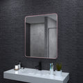 Leyat Modern Rectangle Metal Frame Wall Mirror for Bathroom