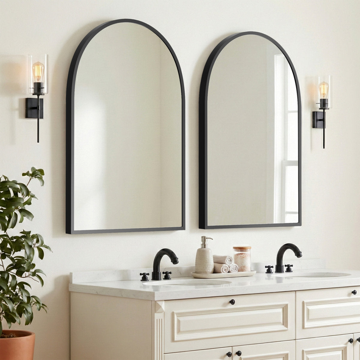 Vercher Metal Arched Bathroom/Vanity Mirrors (Set of 2)